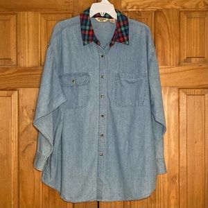 NWOT Vintage Northwest Blue Top Blouse Size L
